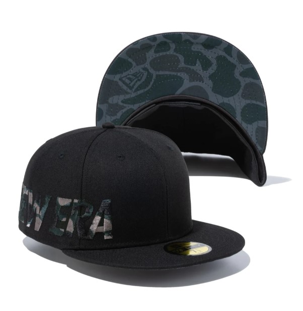 59FIFTY Essential エッセンシャルロゴ ブラック × ダックハンターカモ 6380