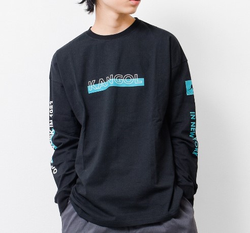 KANGOL 別注袖ネオンプリントロングTシャツ 3190
